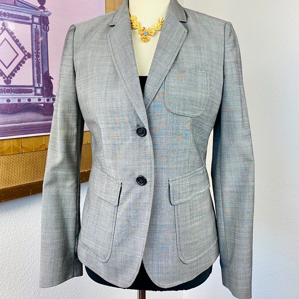 Grey Lightweight Blazer Front Pockets Size Small 4